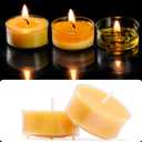 48 Packs Pure Beeswax Tealight Candles Bulk-4 Hour Burn Time,Unscented Natural Beeswax Tealights for Centerpiece Table (Yellow)