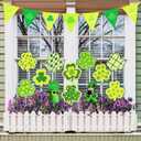 12 Pcs St. Patrick's Day Planter Stakes Shamrock Green Gnomes Decorative Garden Stakes Table Centerpieces Decorations for St. Patrick's Day Irish Party Supplies