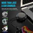 2-in-1 Retractable Charger for Car iPhone and Android, Wall Outlet or PC | Modern Car Charger Retractable Cord | 15W Fast Charging | Does not Work with CarPlay