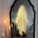 Halloween Hologram Ghost Mirror, Large Spooky Scary Ghosts Haunted Mirror Halloween Decor Indoor, Bedroom Kitchen and Fireplace Decor 
