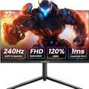INFIEVO 27 Inch 240Hz Gaming Monitor FHD 1080p IPS 1ms, 120% sRGB, AMD FreeSync Premium, Ergonomic Lift & Pivot Stand, Built-in 2.1 Speakers, HDMI/DP x2, Gamer Eye Care, VESA Mount (Black)