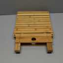 Lawei Bamboo Folding Step Stool - 12 Inch Height Bamboo Shower Bench Stool Spa Bath Seat Chairs for Shower, Leg Shaving and Foot Rest, Portable Small Stool Little Chair