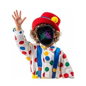 LED Mask with Gesture Sensing, Cool Light Up Transforming Face Mask for Halloween Xmas Cosplay