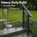 2-Step Hand Rails for Outdoor Steps with Black Balusters