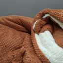 LLanCL 3D Jacquard Design Comforter Set, Ultra-Soft Warm King Size Sherpa Fur Plush 3-Pieces Sets Luxury Cozy Bedding with 2 Pillowcases (104"x90", Burnt Orange)