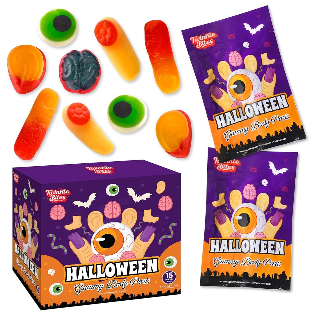 2 x 15 Pack Halloween Gummy Body Parts - 5 Pcs Per Bag (75Pcs Per Box ) Holiday Themed Gummy Candy  Trick Or Treat Delicious Candys - Bulk Halloween Candys Great Use, For Kids, Trick or Treat, Party Favor, Classrooms, Goodie Bags