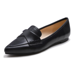 FEVERSOLE Women's Loafer Flat Pointed Fashion Slip On Comfort Driving Office Shoes, Size 37