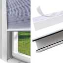 U Channel Blackout PVC Light Blocking Strips for Roller Blinds Light Gap Blockers Window Shades Side Rail Tracks Bedroom Sleep, Side Tracks for Cordless Blackout Shades (White, 58", 2Pcs)