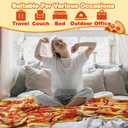 HDFK Pizza Blanket for Kids Double Sided Adult Size Red Pepperoni Realistic Food Fleece Cheese Fluffy Throw Blankets Flannel Funny Novelty Present 60 inches Round Lightweight White Elephant Christmas