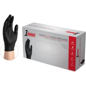 1st Choice Nitrile Gloves, Black Gloves Disposable Latex Free, Textured Industrial Black Gloves for Cooking and more, 6 mil (X-Large (Pack of 100))
