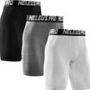 NELEUS Men's 3 Pack Performance Compression Shorts (Large, 6028# 3 Pack: Black, Grey, White)