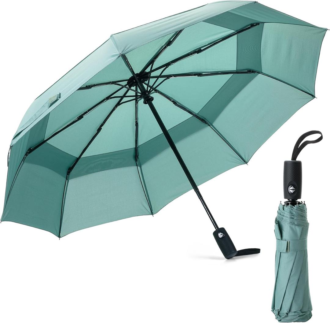 Mr. Pen Automatic Travel Umbrella - Green, Compact, Windproof for Rain