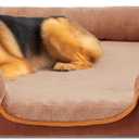 DUMOS Orthopedic Dog Bed for Large Size Dogs, Supportive Memory Foam Dog Sofa with Washable Removable Cover Non-Slip Base Waterproof Pet Couch Bed, Brown, 35" L x 25" W x 6.5" Th