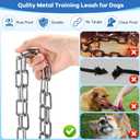 Dog Chain for Yard, 4MM 25FT Leads for Yard Heavy Duty Stainless Steel Dog Tie Out Cable Chew Proof Chain Leashes with Swivel Hook for Camping Outside