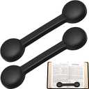 2 Pieces Weighted Bookmarks Book Weight Page Holder Rubber Book Weight Bookmark Portable Weighted Rubber Page Holder for Adults Reading(Black)