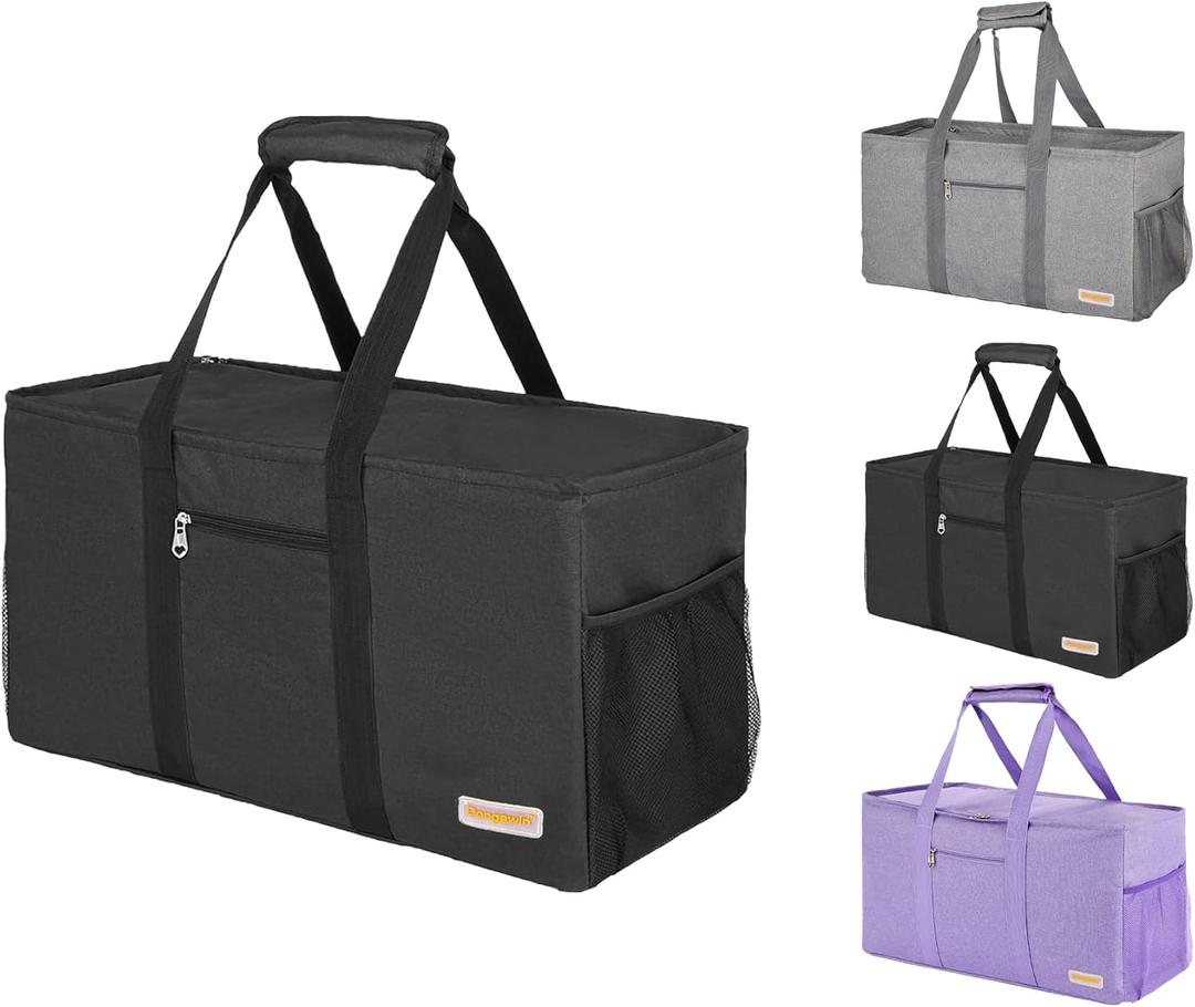 Extra Large Utility Tote, Waterproof Beach & Picnic Bag, Foldable & Reusable Storage (1 pack, Black)