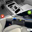 Car Seat Gap Filler, Universal Premium Leather Front Seat Side Organizer, Car Storage Box for Holding Phone, Sunglasses, Keys, Car Accessories fit Auto SUV Truck (Black, Driver's Seat) (1 Pack)