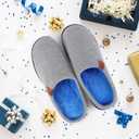 Mens Scuff Slippers, Cozy Supportive Foam Slip-On House Shoes for Indoor & Outdoor (Gray)