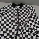WDIRARA Women's Zip Front Plaid Print Long Sleeve Stand Collar Casual Jacket, Size M