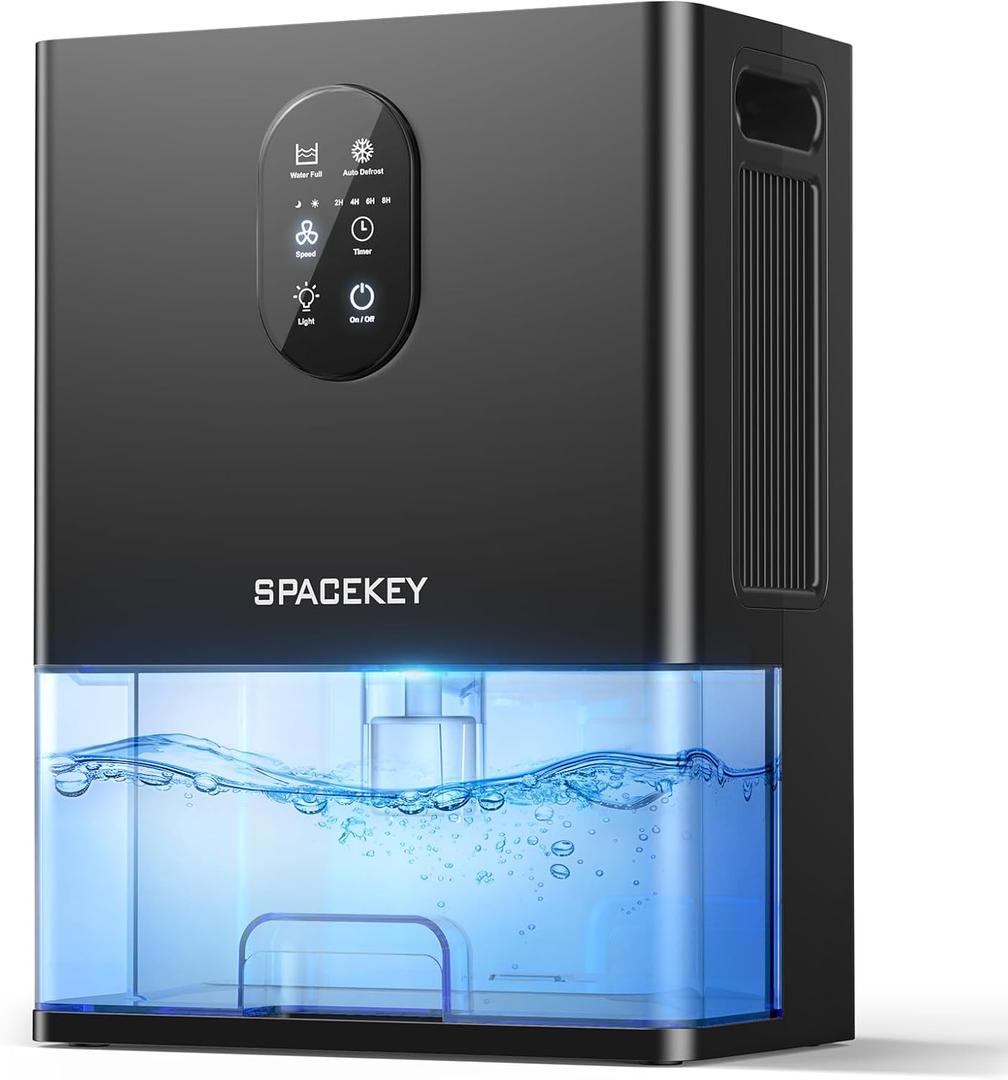 Dehumidifier, 106 OZ Water Tank (1000 sq.ft) Dehumidifiers for Home, Quiet Dehumidifier for Bathroom Bedroom Basement RV with Timer Setting, Auto Shut Off, 7 Colors LED Light, Sleep Modes, Black