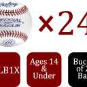 Rawlings | Official League Competition Grade Baseballs | ROLB1X | Game/Practice Use | Youth/14U | Bucket | 24 Count, 6 gallons