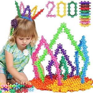 NEOACT 200PCS Building Blocks Kids Educational Building Toys Interlocking Plastic Connect Block Manipulatives for Preschool Kids Aged 3+, Creativity Kid Toy Classroom Kindergarten Toys
