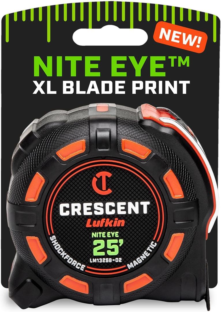 Crescent Lufkin 25 Ft. SHOCKFORCE NITE EYE Magnetic Tape Measure | LM1325B-02