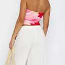 Cioatin Women Cute Floral Print Strapless Bandeau Tube Tops Y2K Aesthetic Sleeveless Slim Fit Flower Crop Tank Going Out (M)