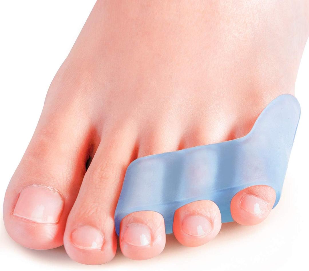 Povihome 10 Pack Pinky Toe Separator and Protectors for Overlapping Toe, Curled Pinky Toes - Spacers for Morton's Neuroma Pain Relief (Blue)