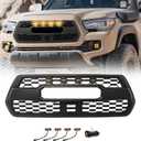 Front Grill for Toyota Tacoma SR/SR5/TRD 2016-2023 | Amber Lights, With Accessories Letters ABC Matte Black Bumper Grille Not compatible with trucks equipped with factory front cameras