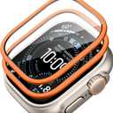 ESR Armorite Screen Protector for Apple Watch Ultra 3 2025 /Ultra 2 /Ultra (49 mm), Military Grade Protection, Tempered Glass Film with Aluminum Alloy Frame, Anti-Scratch, 2 Pack, Orange
