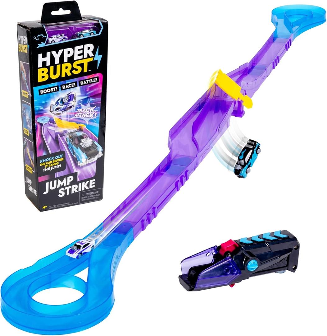 Hyper Burst Jump Strike Playset | Race and Battle! | Customizable Race Track & Micro Scale Cars | Over 600+ MPH Scale Speed!