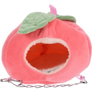 BESPORTBLE Hanging Cotton Hamster Bed for Winter Warm Fruit Nest Cozy Sleeping Bag for Small Pets for Hamsters and Other Small Animals (Red)