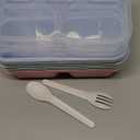 Bento Box Adult Lunch Box - 4 Pack, 5 - Compartment Meal Prep Container for Kids, Reusable Food Storage Snack Containers - Stackable for School, Work, and Travel (Wheat(Green/Blue/Pink/Beige)