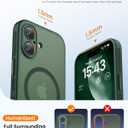 BXYJY for iPhone 17 Case Magnetic with Stand, Camera Control Button, Full Lens Protection, Compatible with MagSafe, Military Grade Protection, Translucent Matte Thin Hard Case for iPhone 17, Green