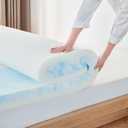 LINSY Living 4 Inch Twin Mattress Topper, Gel Infused Swirl Memory Foam, Bed Topper Twin Size, Cooling Mattress Pad, CertiPUR-US Certified, Twin Size