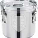 12L/3.2 Gal 304 Stainless Steel Food Containers 404 Oz Stainless Container with Lid and Lock Airtight Canister for Storage 304 Stainless Steel Food Storage Containers Stainless Bucket