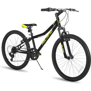 Hiland 24 Inch Mountain Bike for Kids Age 5 + Year Old, Front Suspension Fork Kids' Bicycles for Boys Girls Multiple Colors, 24 in-7 speed