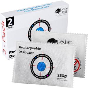 Rechargeable Desiccant Pack Reusable Moisture Absorber for Safes, Cases, Closet, Car, RV & Storage | Portable Silica Gel Dehumidifier Bags for Humidity & Odor Control (250g x 2 - Safes)