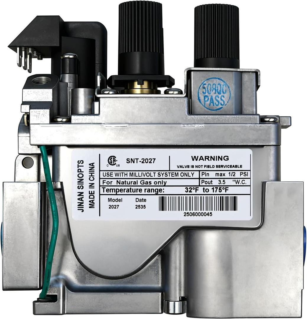 Replacement for SIT 0820637 14D0467 Natural Gas Millivolt Gas Valve for Natural Gas VentFree Decorative Applications