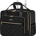 Ytonet Rolling Laptop Bag Women, Rolling Briefcase for Women, 17.3 Inch Laptop Bag with Wheels Rolling Computer Bag Laptop Case for Work Travel College Business Wife Mom Teacher, Black (Large)