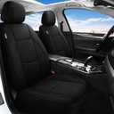 Pariitadin Waterproof Car Seat Covers 2 Front Seats, Neoprene Seat Covers for Cars, Universal Fit Interior Covers for Most Cars Sedan Van Truck SUV(Black)
