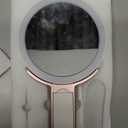 LitBear Travel Makeup Mirror with Lights, Rechargeable Double-Sided 10X/1X Magnifying Mirror, Portable Lighted Beauty Mirror, 3 Color Lighting, Dimmable Touch Screen, Tabletop Handhold Hanging (White)