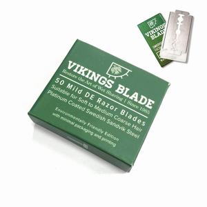 VIKINGS BLADE Double Edge Safety Razor Blades, 50x Blades, Swedish Steel + Platinum Coated, Replacement Razor Blades & Refills (Mild & Gentle) (1 Count (Pack of 50))