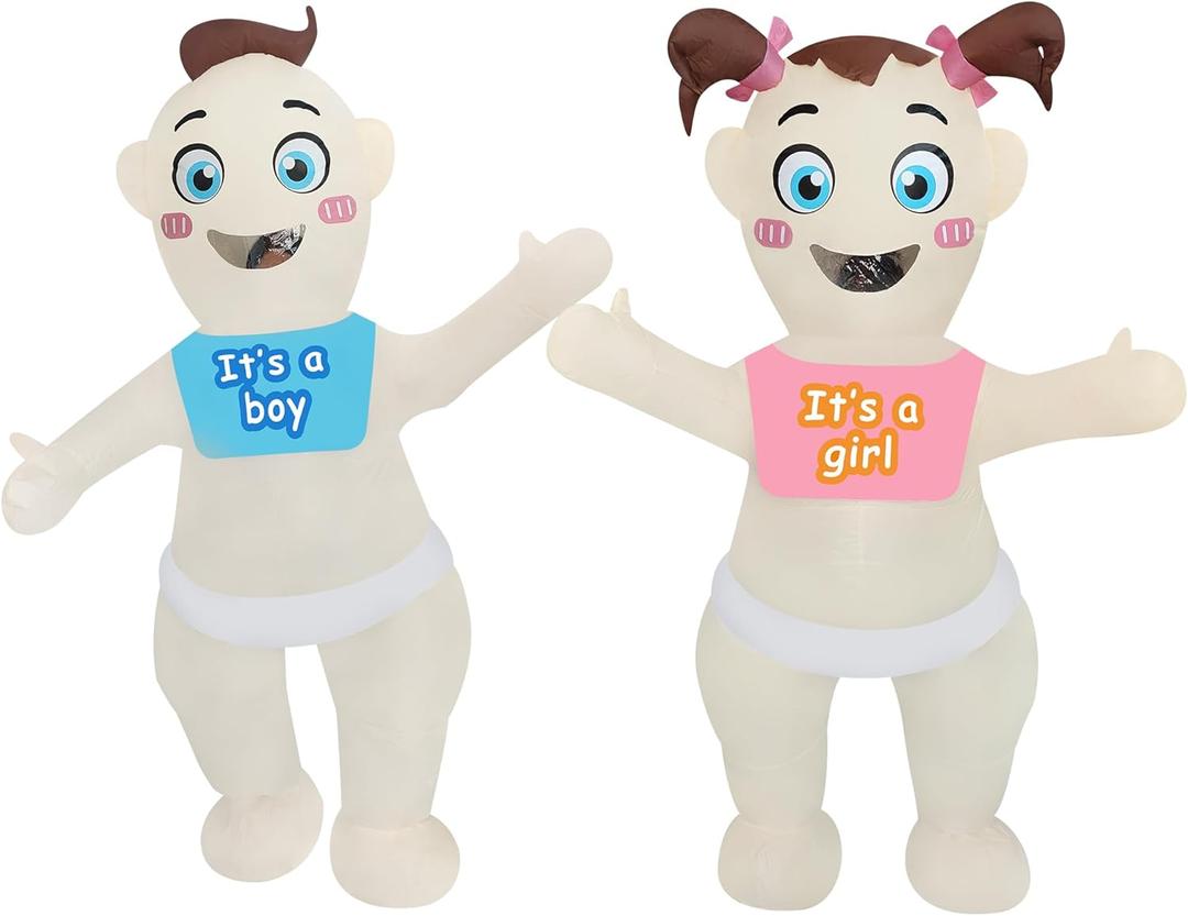 2 Packs Inflatable Baby Costume Boy/Girl Blow Up Costume for Adult/Gender Reveal Party/Baby Shower Party/Halloween