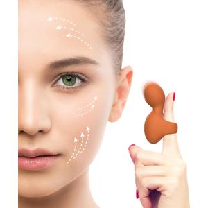 Mini-Ring Face & Eye Handheld Massager, Portable Powerful Massage Tool, Multifunctional Waterproof Rechargeable Eye, Jaw, Finger and Body Massager, Relieves Facial Muscle Fatigue and Pain, (Yellow-brown)