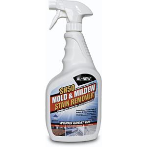 AL-NEW SH50 Mold and Mildew Stain Remover | Scrub Free Formula | Works Great on Decks, Vinyl Siding & Gutters, Tub and Tile (32oz Bottle) (32 Fl Oz (Pack of 1))