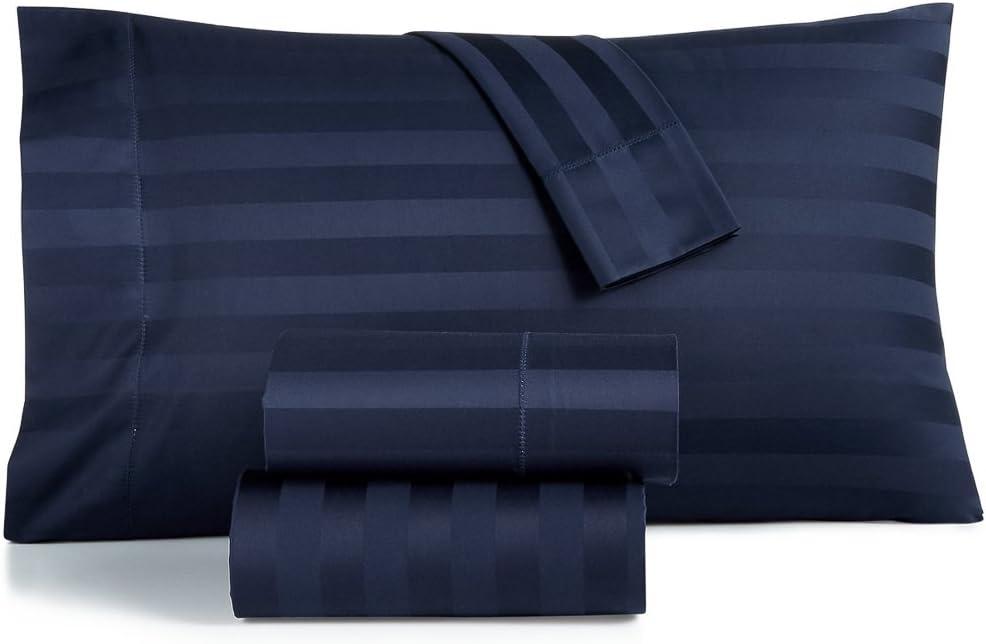 Charter Club Damask Stripe King 4-Pc Sheet Set, 550 Thread Count Pure Supima Cotton (Navy)