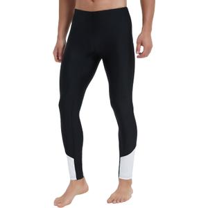 Ubestyle UPF 50+ Men's Active Surfing Water Leggings Swim Pants Swim Tights Beach Pants Sun Protective (Blackwhite) S