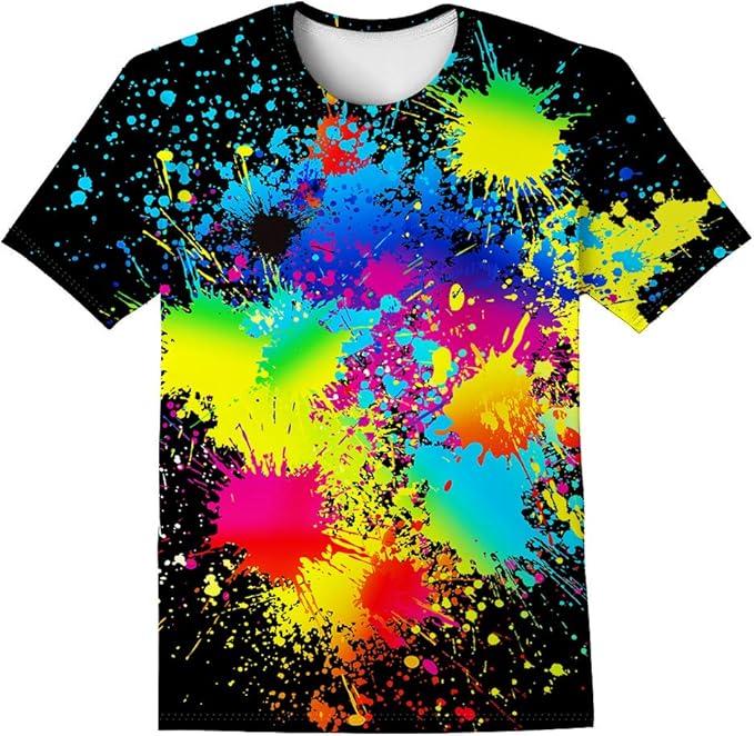 LAIDIPAS Boys Girls 3D Graphic Shirts Cool Crewneck T-Shirt Unisex Short Sleeve Top Tees  L